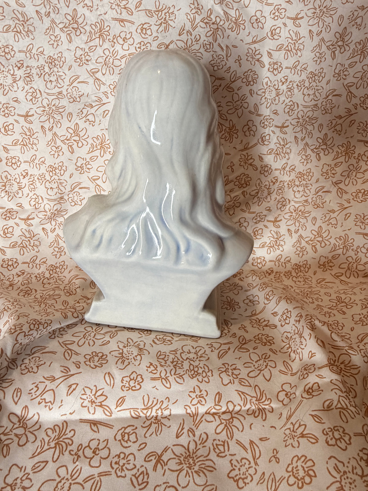 Vintage White Ceramic Jesus Christ Bust Christian Religious Sculpture Home Décor