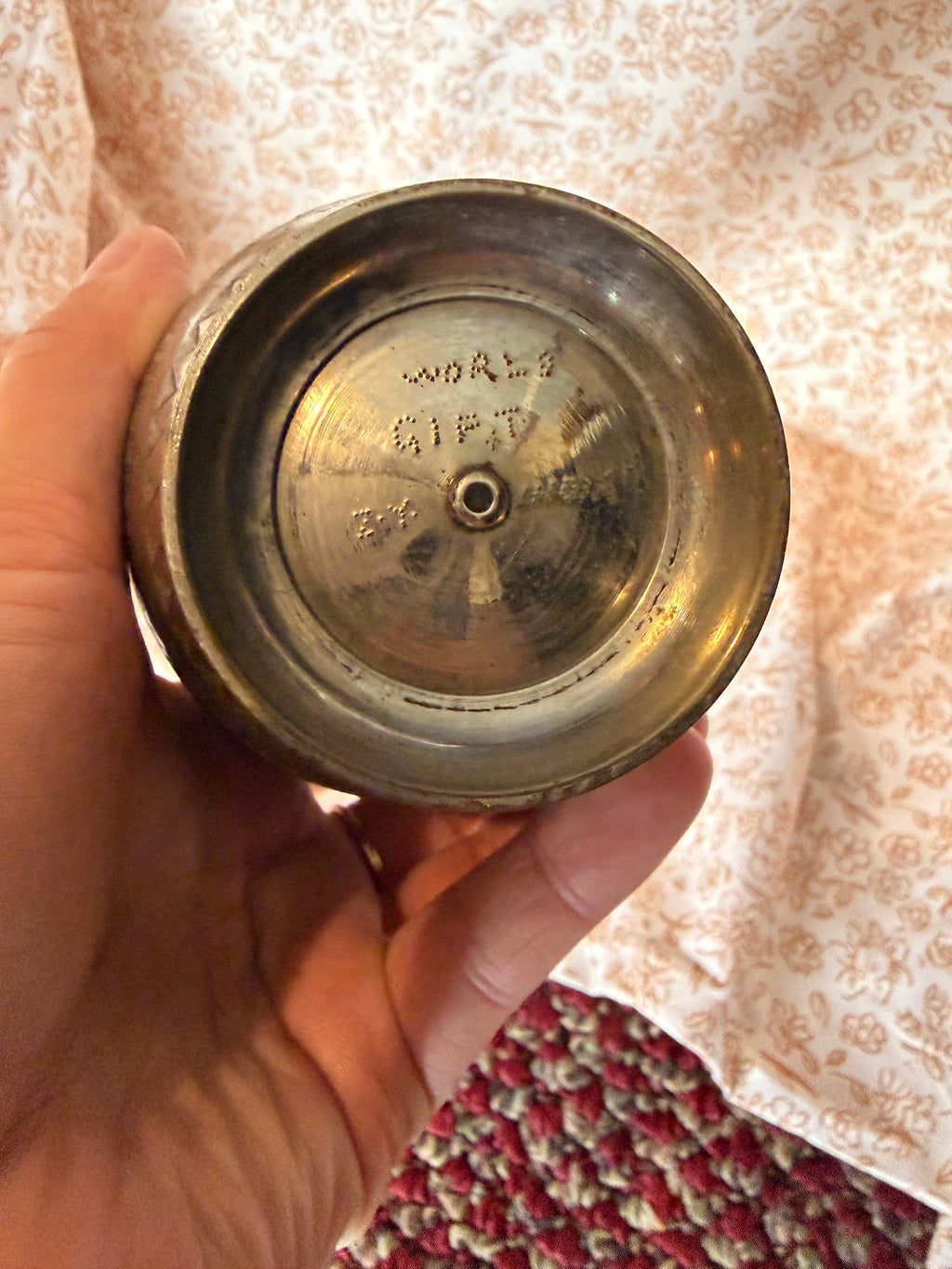 Vintage Hand Engraved Silver Tone Floral Vase – Made in India