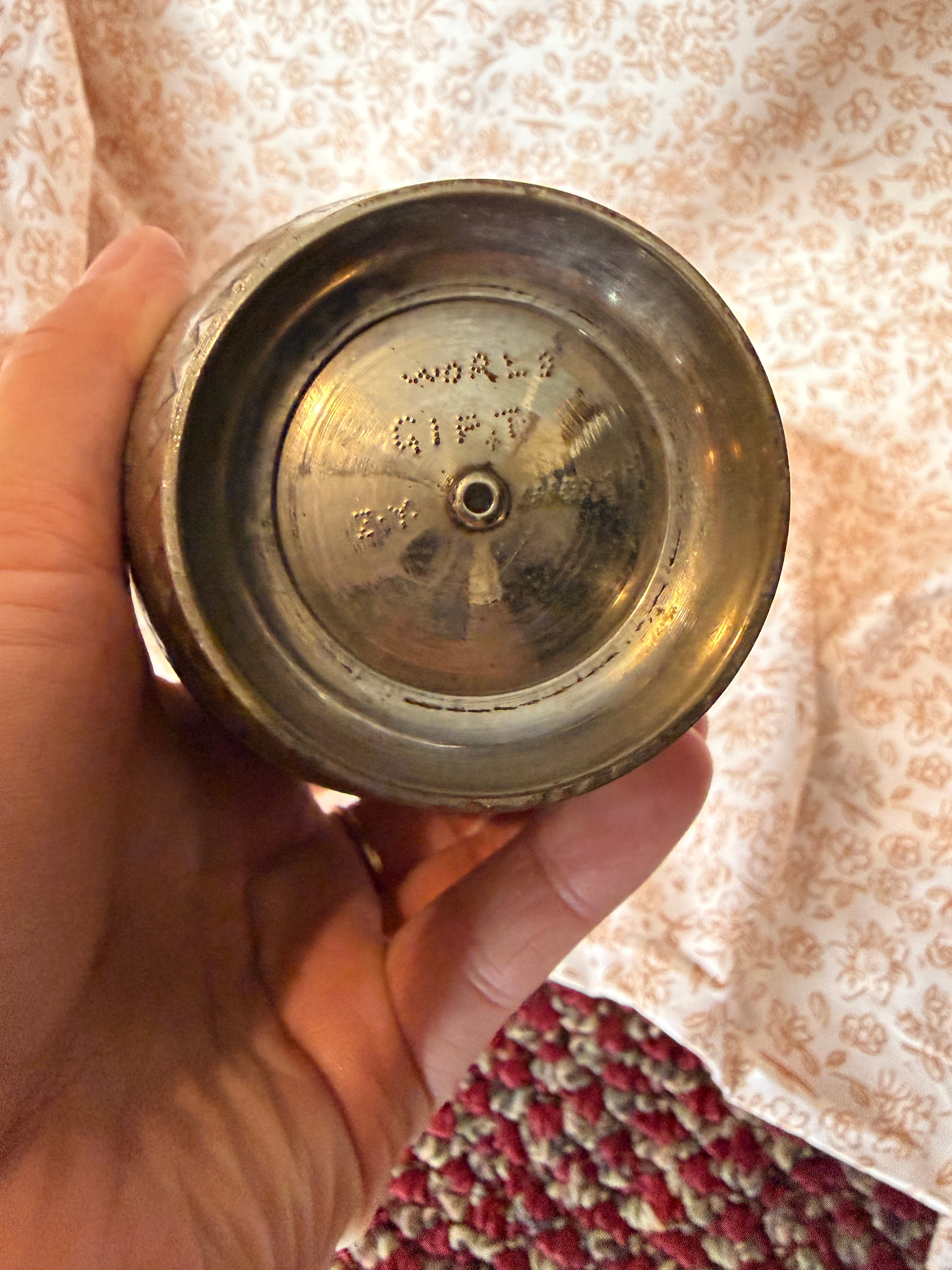Vintage Hand Engraved Silver Tone Floral Vase – Made in India