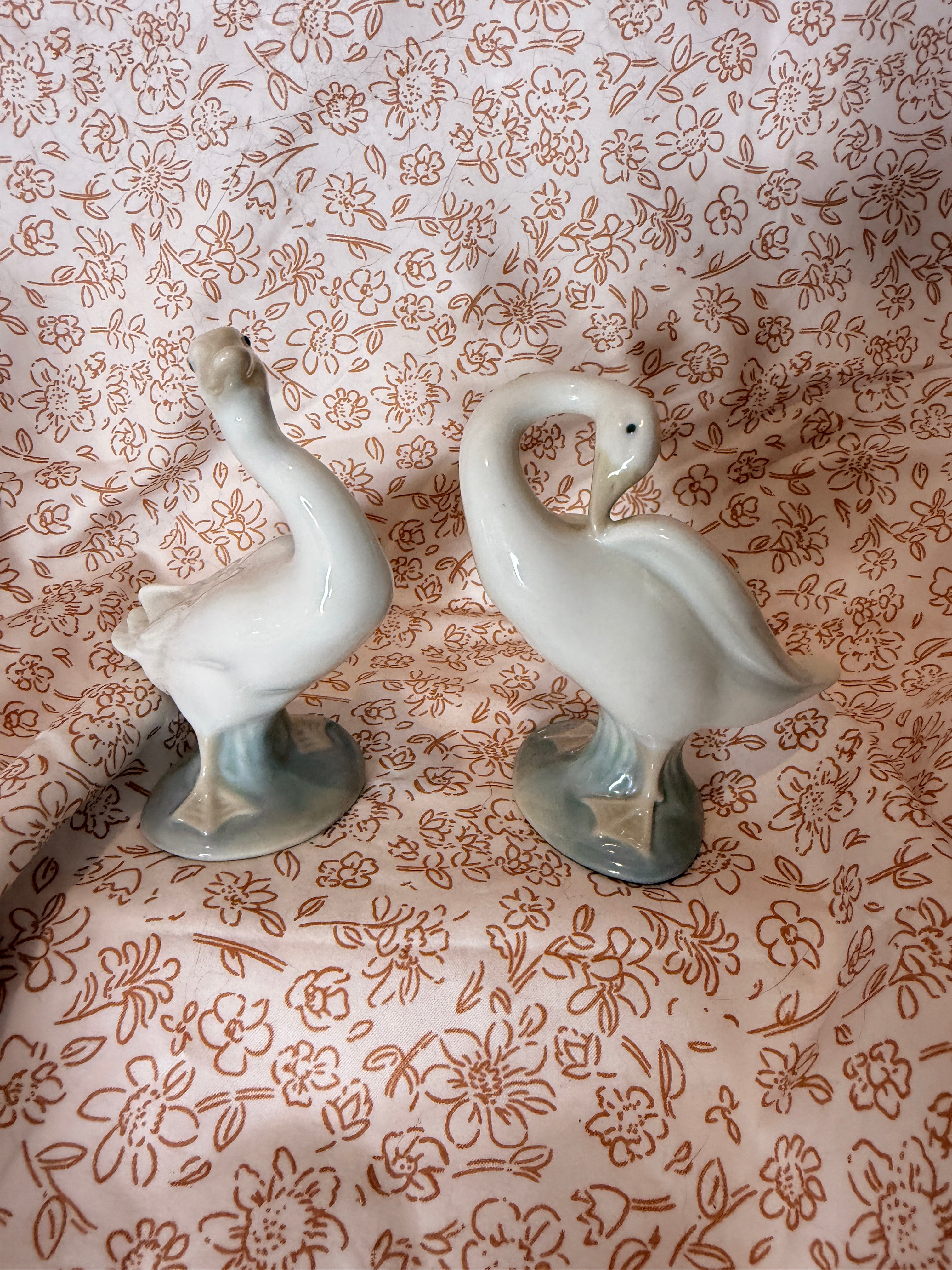 Pair of Lladró Porcelain Bird Figurines – Goose & Swan – Made in Spain