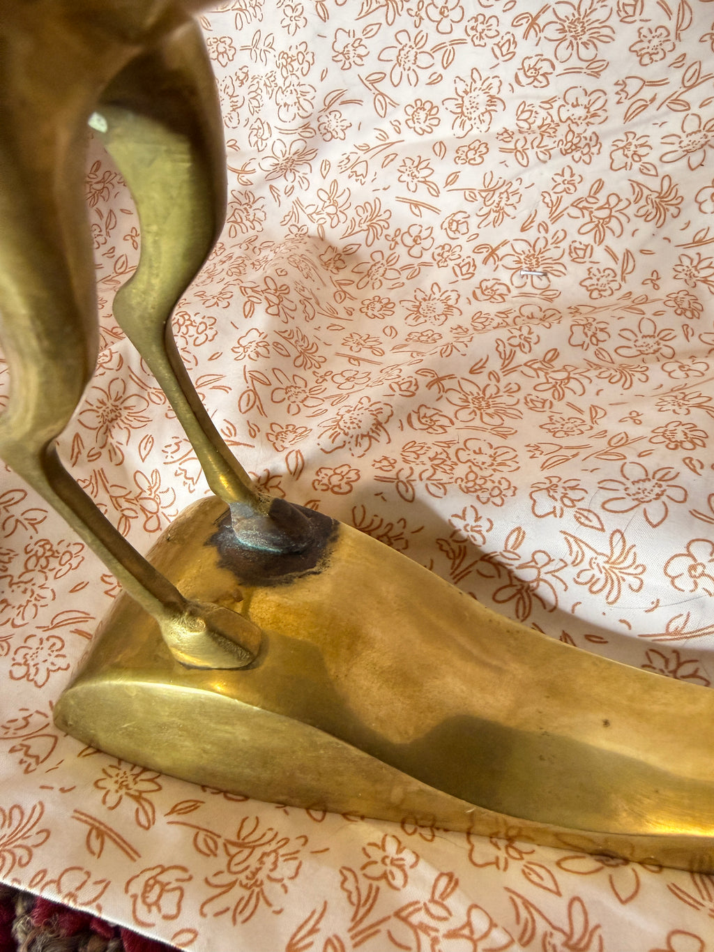 Vintage Solid Brass Rearing Deer Sculpture Mid-Century Modern Figurine
