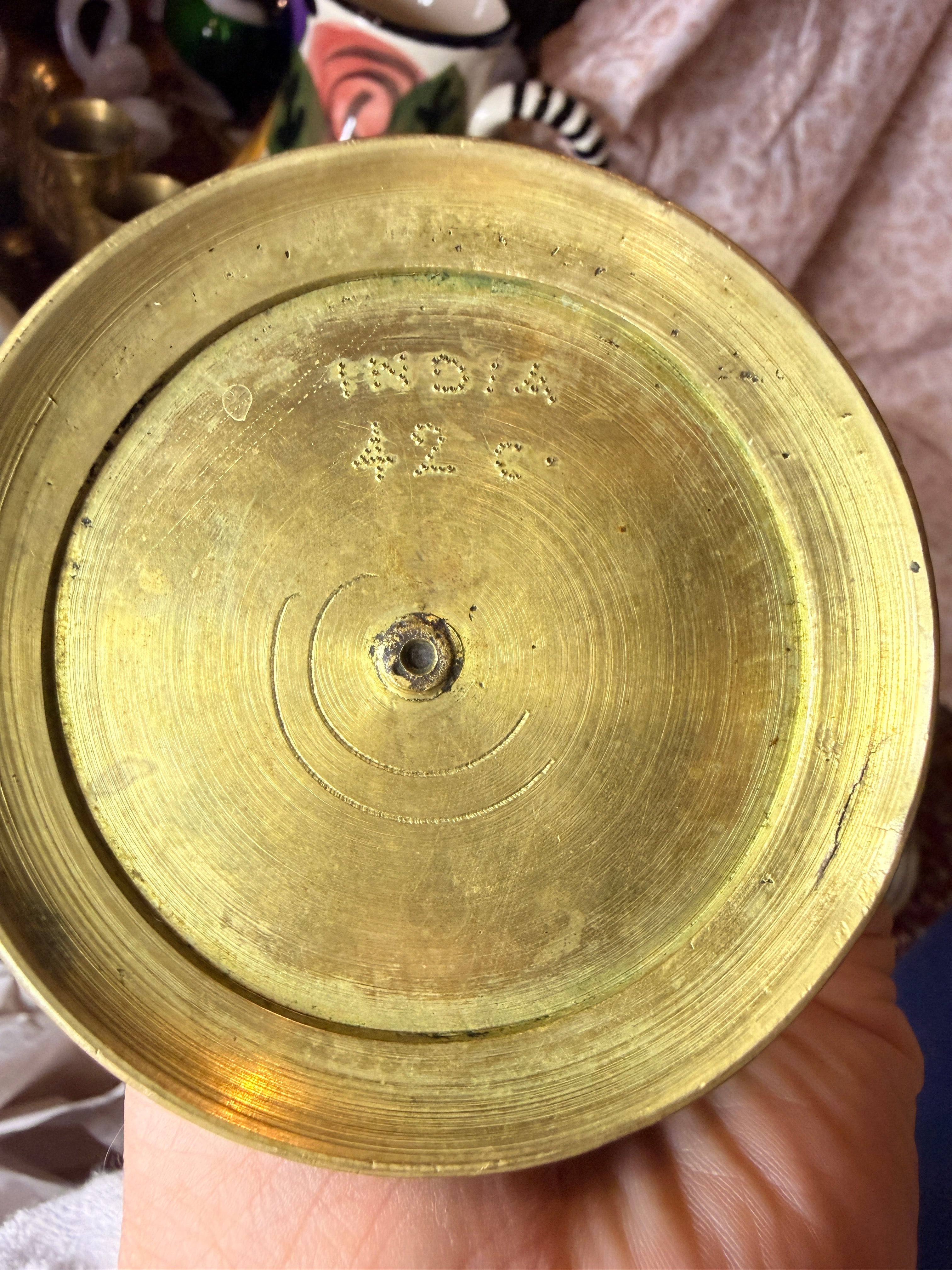 Vintage India Hand Engraved Brass Vase | Floral Etched Brass Vase | Made in India
