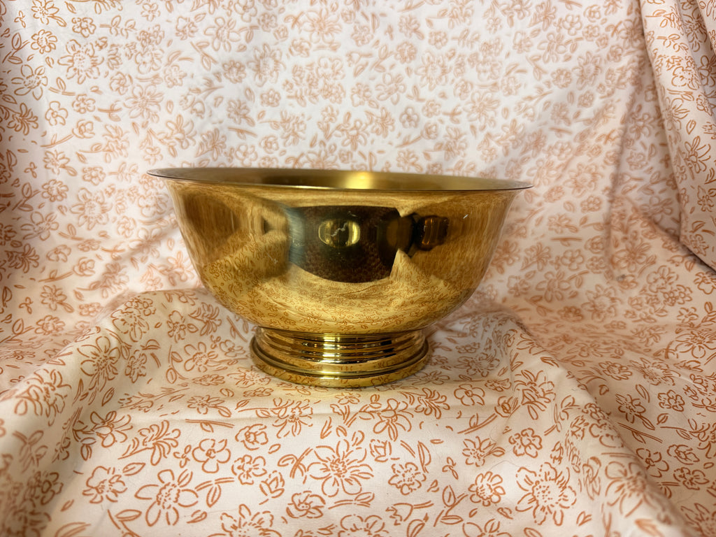 Baldwin Solid Brass Centerpiece Bowl | Forged in America | Large Footed Decorative Bowl