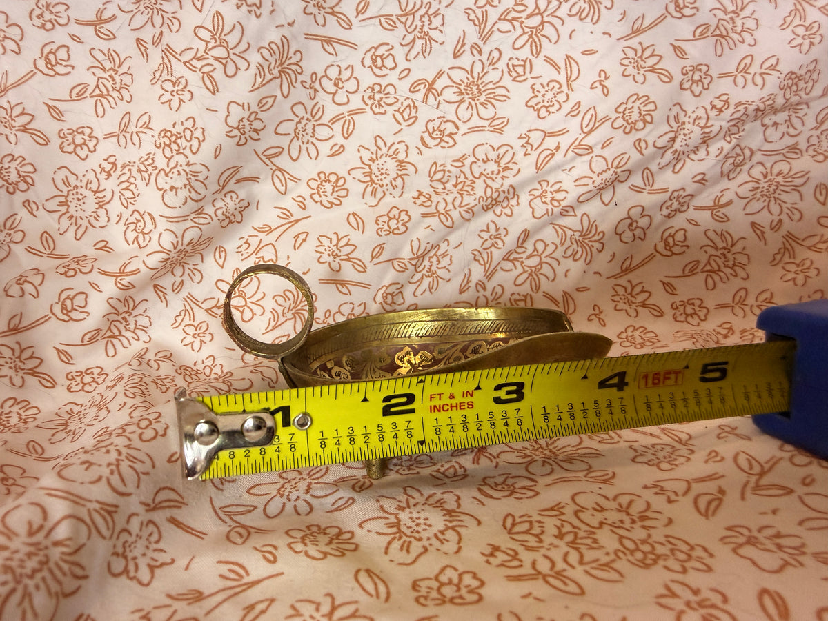 Vintage Mini Brass Wheelbarrow Planter | Hand-Etched Indian Brass Trinket Holder | Boho Decor