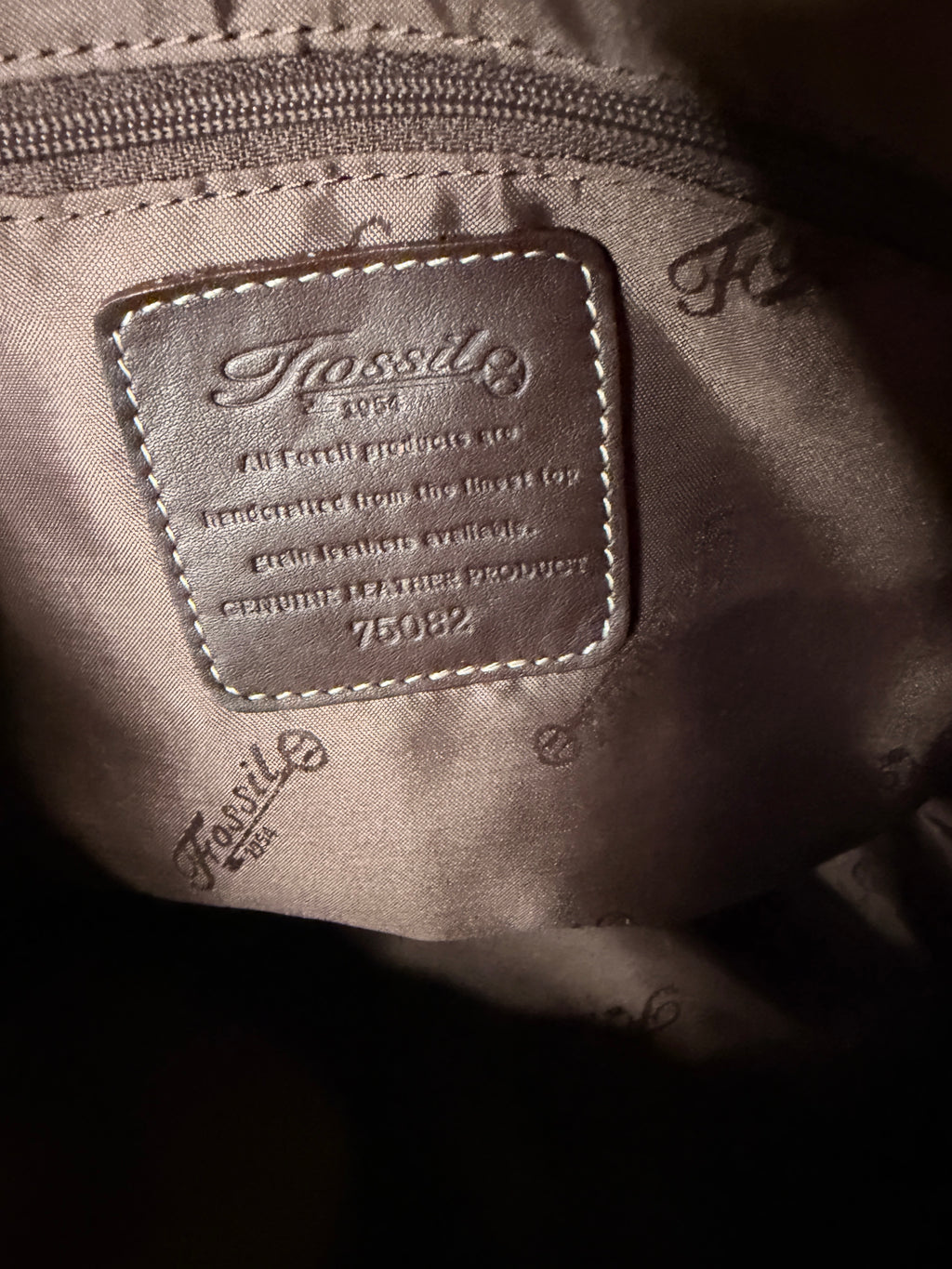Vintage Fossil Brown Leather Multi Pocket Shoulder Bag Genuine Leather Satchel