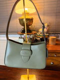 Coach Olive Green Leather Shoulder Bag Genuine Leather Minimalist Designer Purse Style C1353