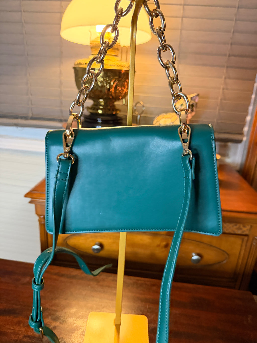 Francesca's Emerald Green Chain Strap Crossbody Bag New With Tags Shoulder Purse