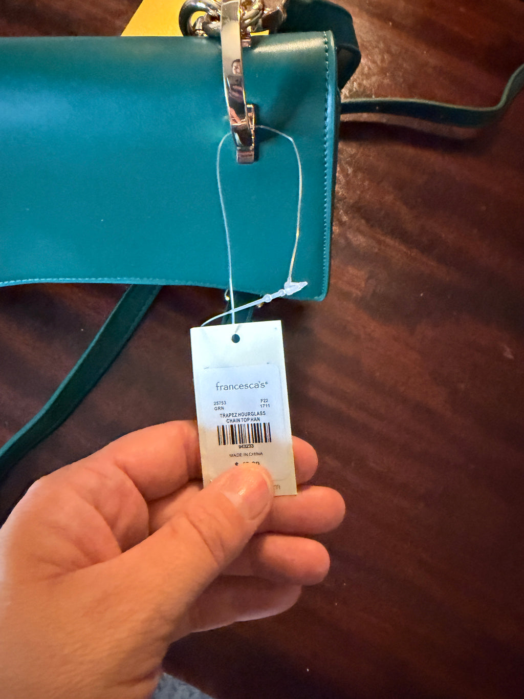 Francesca's Emerald Green Chain Strap Crossbody Bag New With Tags Shoulder Purse