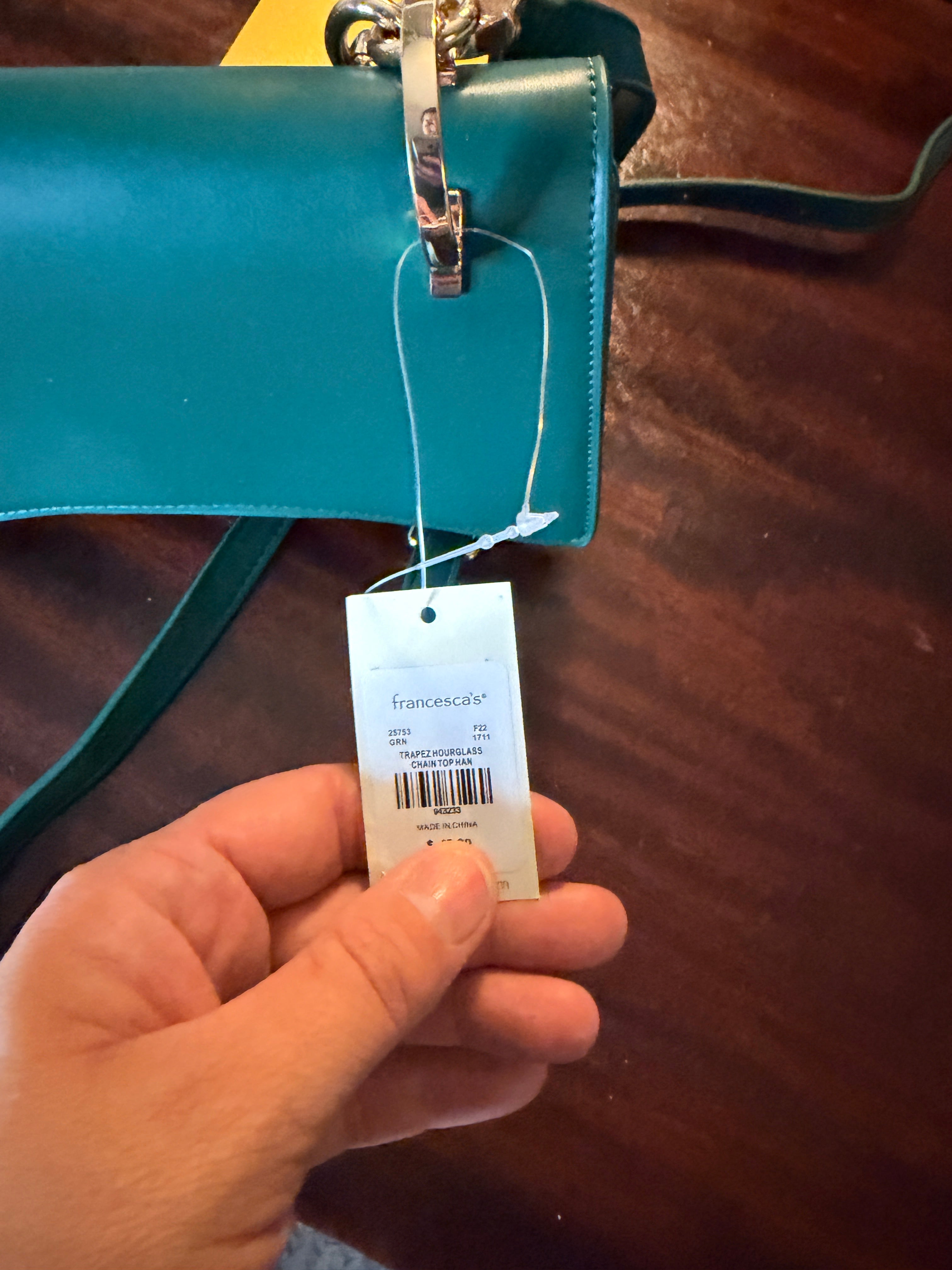 Francesca's Emerald Green Chain Strap Crossbody Bag New With Tags Shoulder Purse