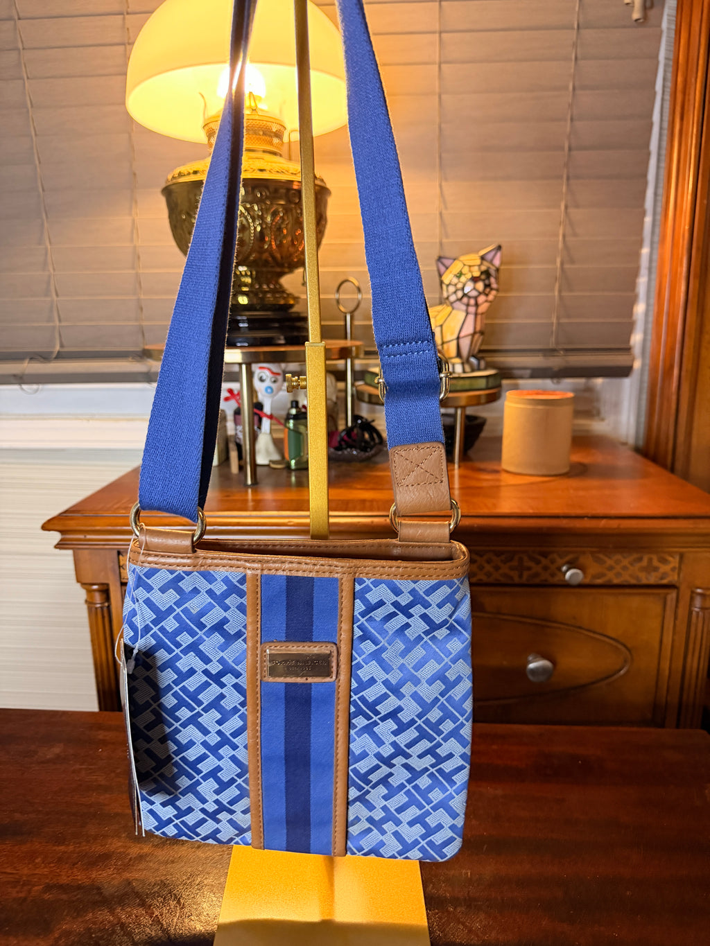 Tommy Hilfiger Blue Monogram Crossbody Bag (NWT)
