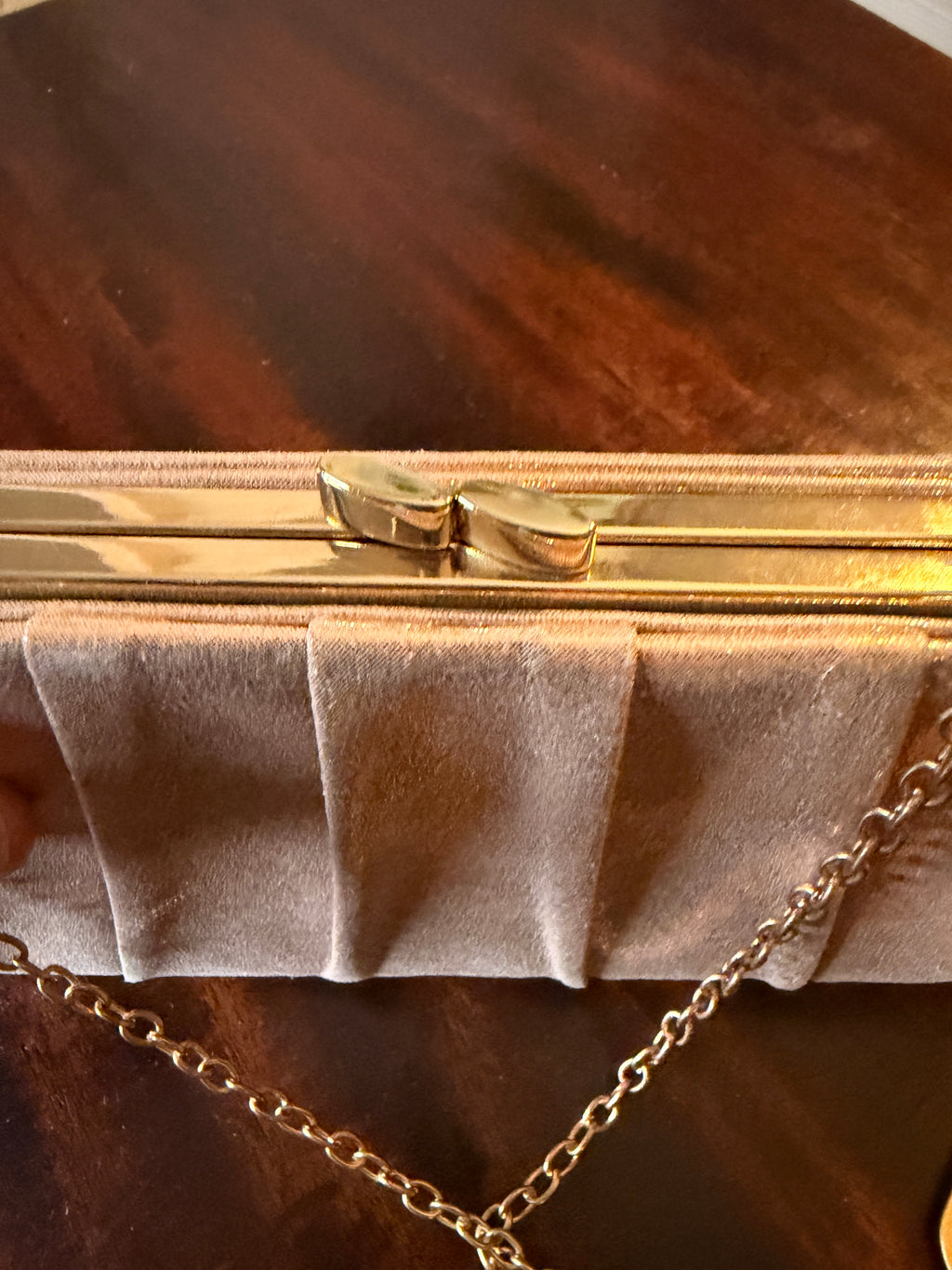 Vintage Silver Satin Evening Clutch