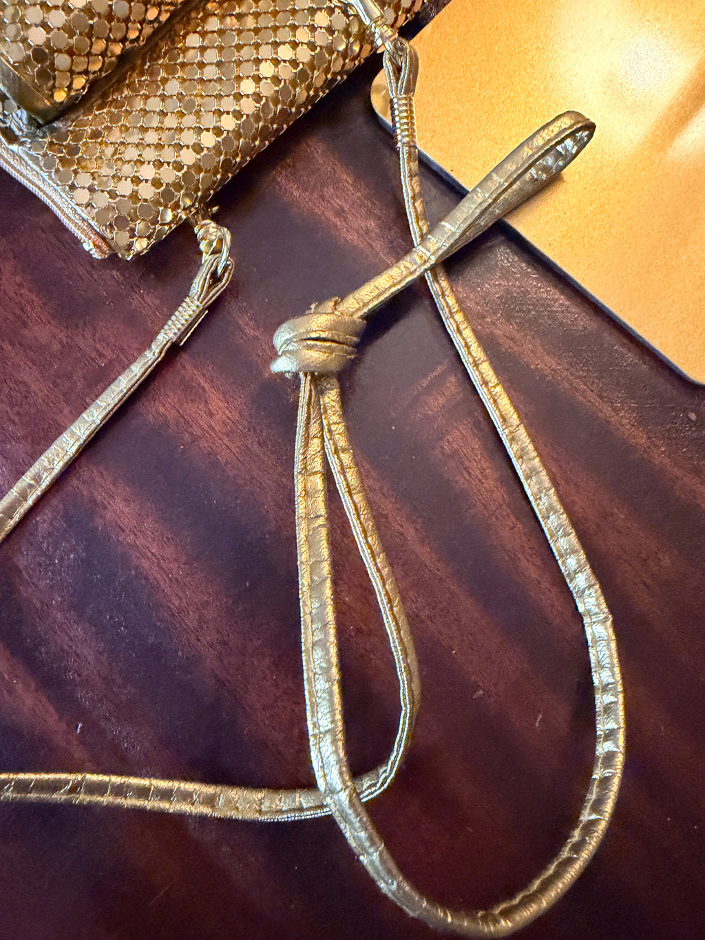 Gold Mesh Crossbody Bag
