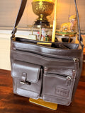 Relic by Fossil Brown Organizer Crossbody Messenger Purse Multiple Zip Pockets