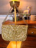 Regal Ltd. Ivory & Gold Hand Beaded Evening Clutch with Chain Strap
