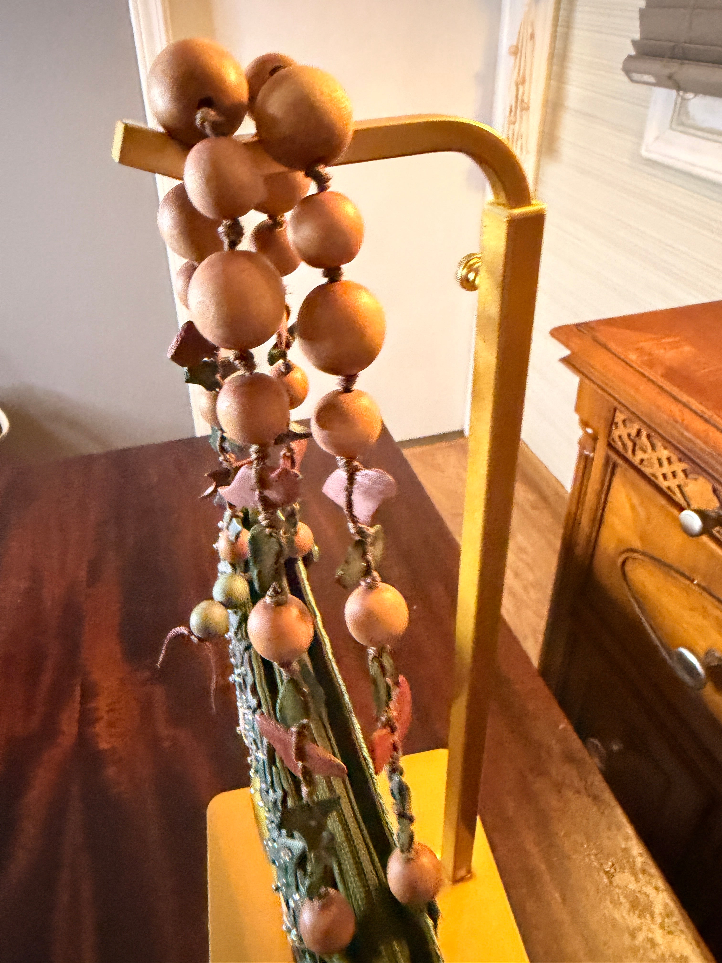Vintage Sun 'N' Sand Raffia Shell & Wooden Bead Boho Shoulder Bag