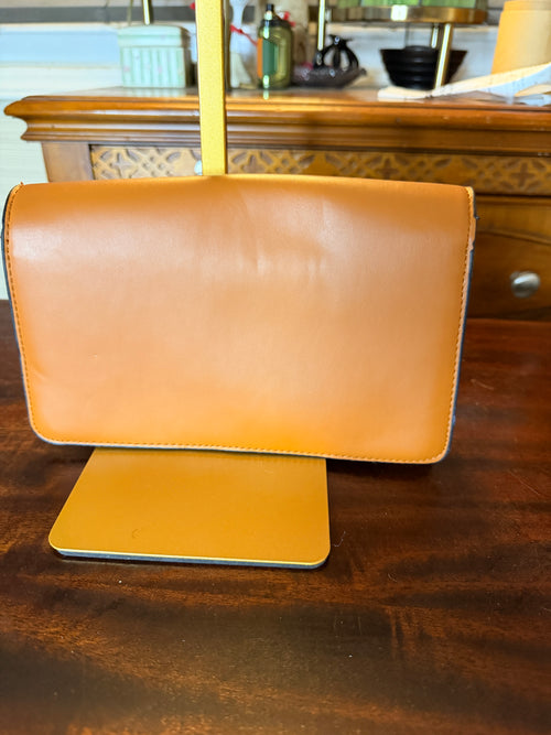 Authentic Coach Tabby Shoulder Bag Orange Leather Signature Canvas Brass Hardware No Strap