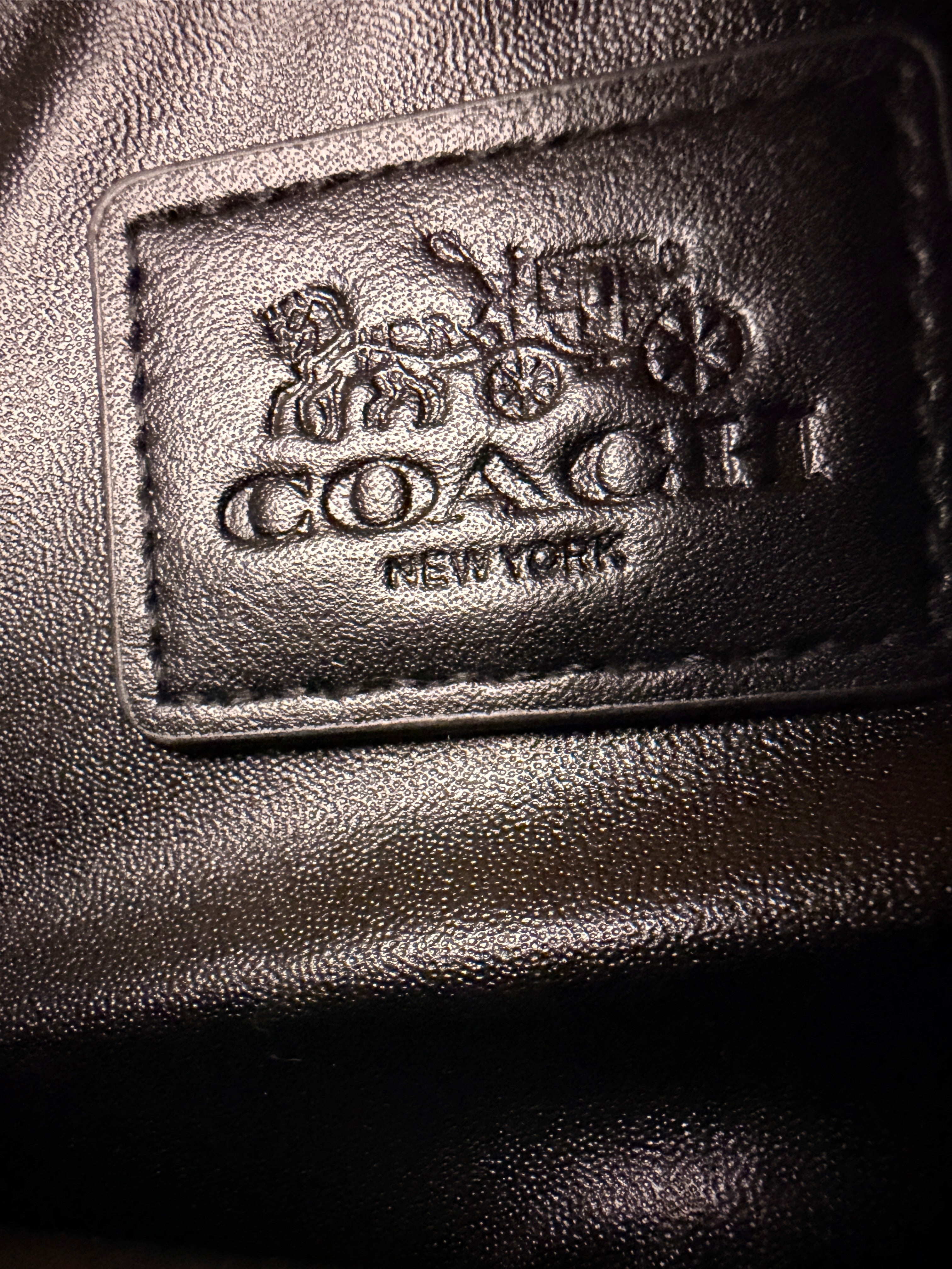 Authentic Coach Tabby Shoulder Bag Orange Leather Signature Canvas Brass Hardware No Strap