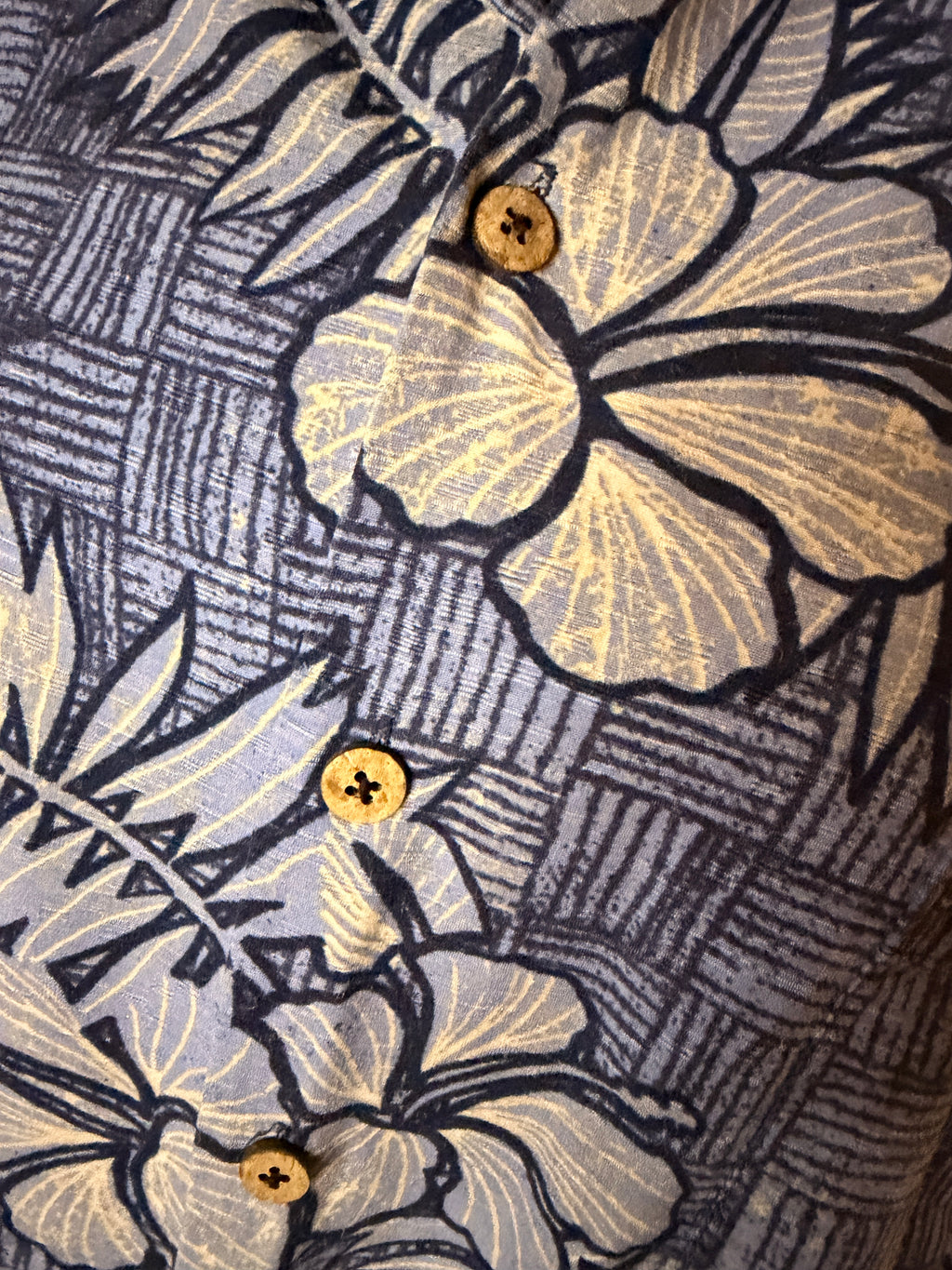 Vintage Caribbean Pure Silk Men's Hawaiian Shirt Blue Hibiscus Tropical Button Front 3XB