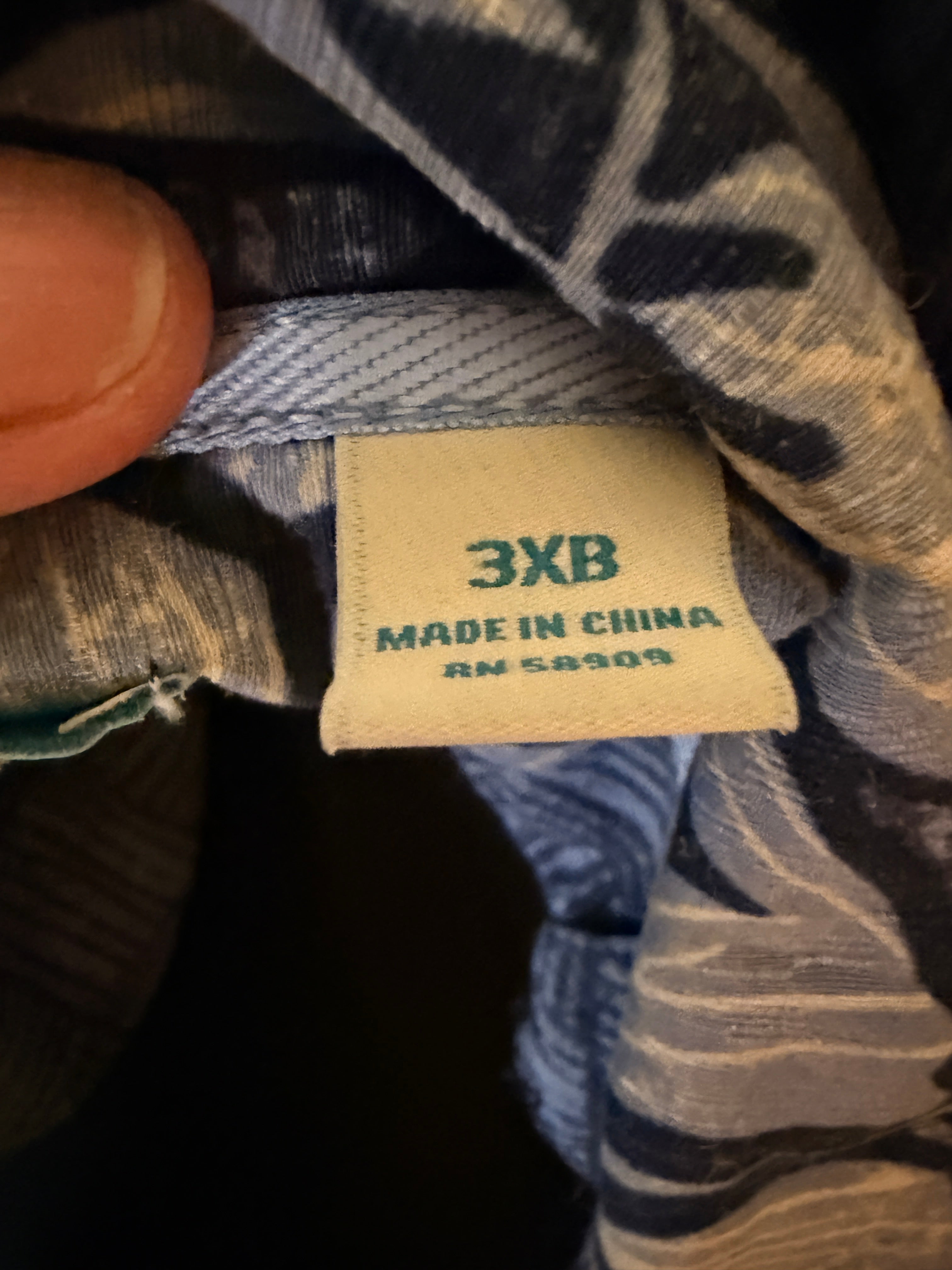 Vintage Caribbean Pure Silk Men's Hawaiian Shirt Blue Hibiscus Tropical Button Front 3XB