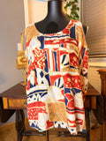 Vintage Marnie West 100% Silk Sleeveless Abstract Tank Top Women's Large