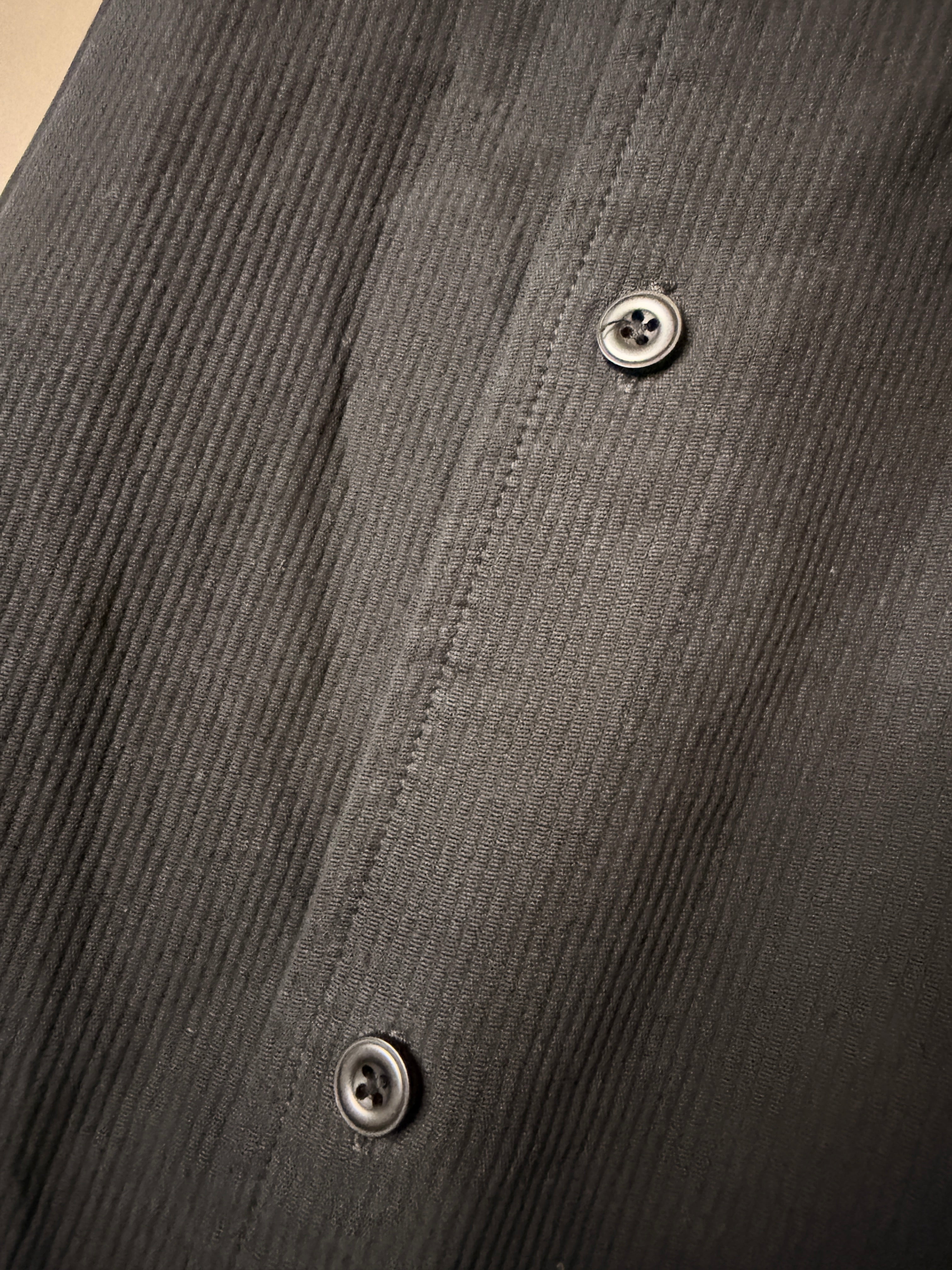 Vintage Sette Ponti 100% Silk Black Textured Button Up Shirt Mens XL Long Sleeve Crinkle Silk Minimalist Dress Shirt
