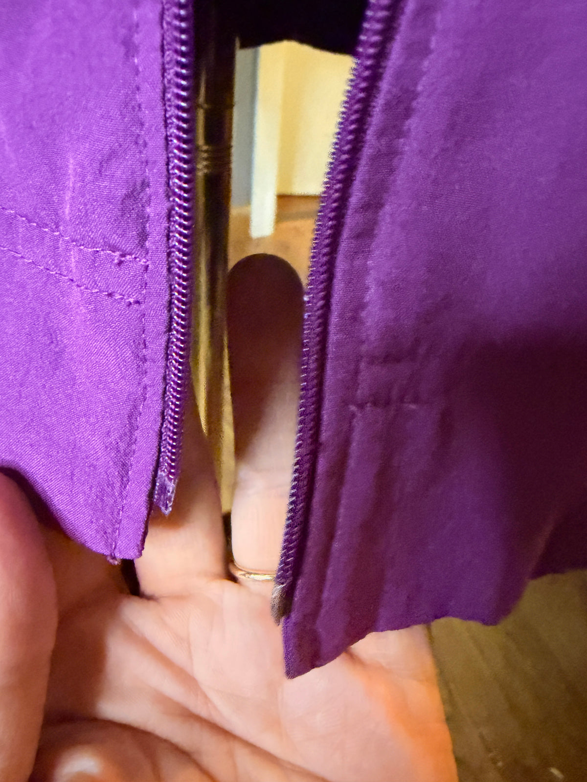 Vintage Blair Purple Colorblock Zip Jacket Geometric Retro Windbreaker Women's Medium (missing zipper pull)