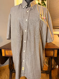 Vintage WearGuard Men's Work Shirt Gray Mini Check Chester Cheetah Style Embroidered Button Up XL