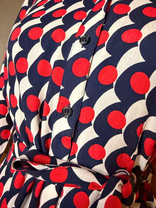 Boden Shirt Dress US 4 Geometric Print Belted Midi Dress NWT EcoVero