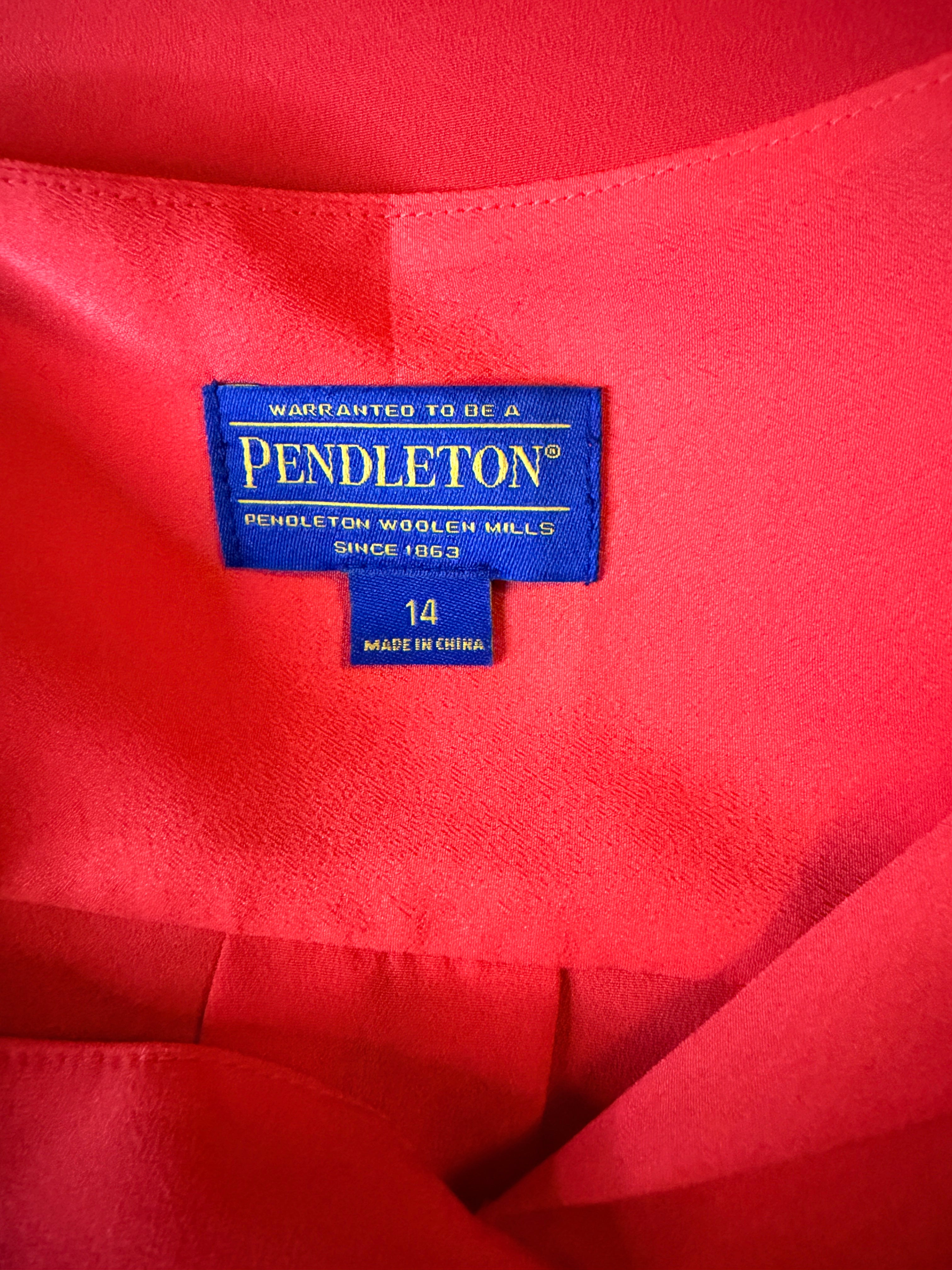 Pendleton Coral Pink Blouse Size 14 Short Sleeve Career Top Minimalist