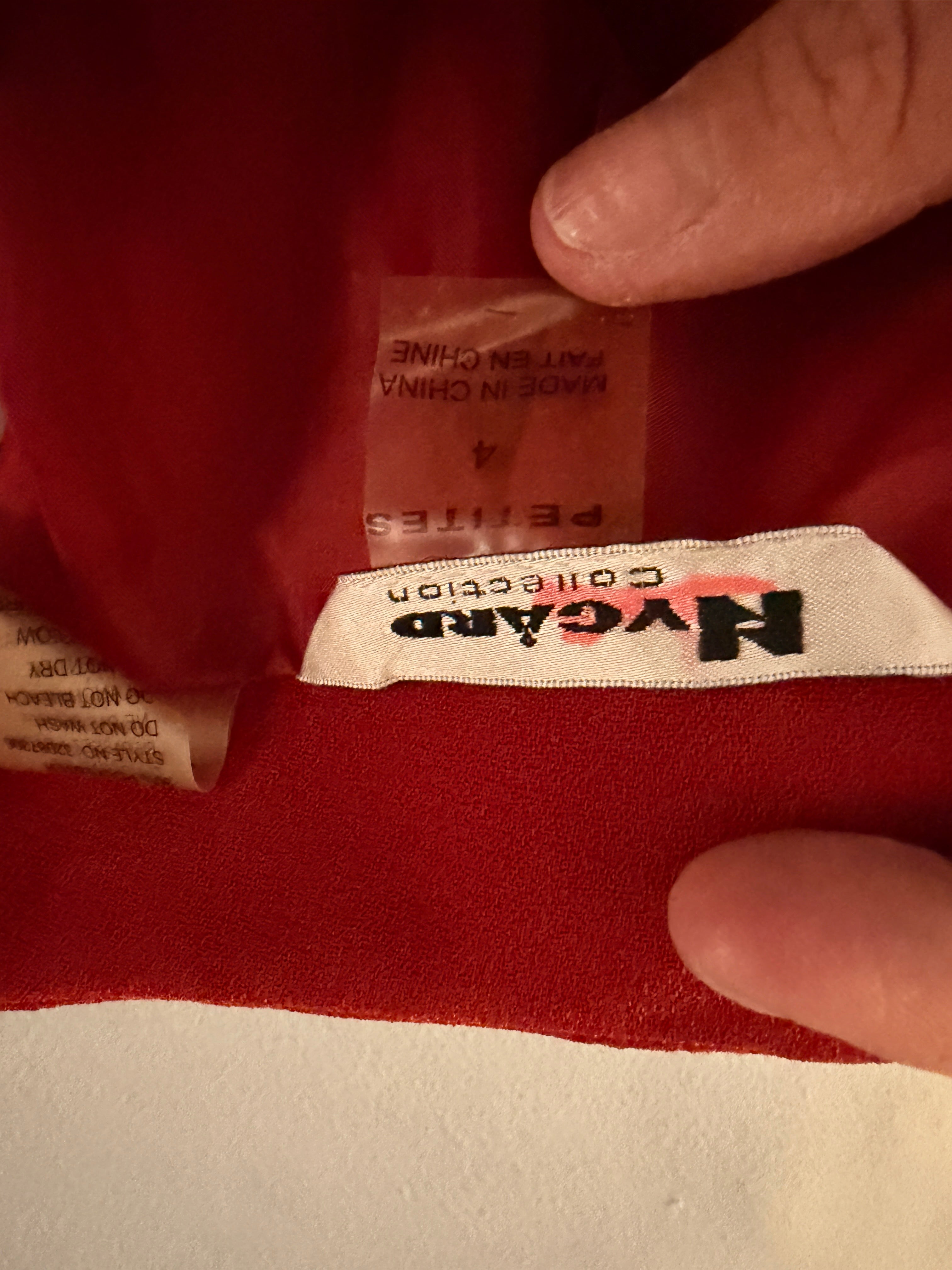 Vintage Nygård Collection Red Pencil Skirt Size 4 Classic Career Office Knee Length