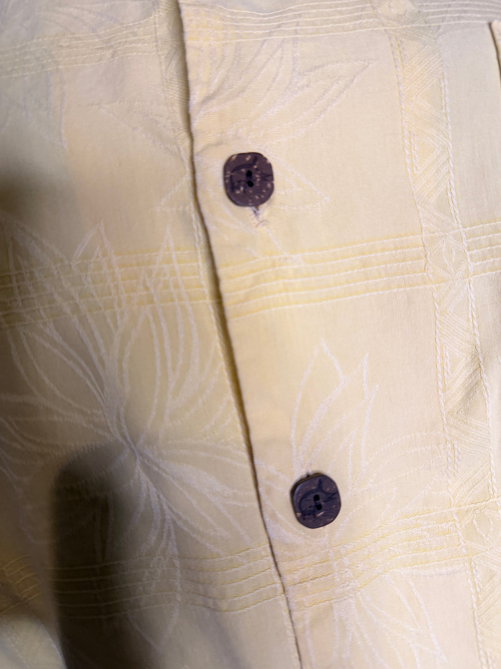 Bermuda Bay 100% Silk Hawaiian Camp Shirt Men's XL Yellow Tropical Button Up