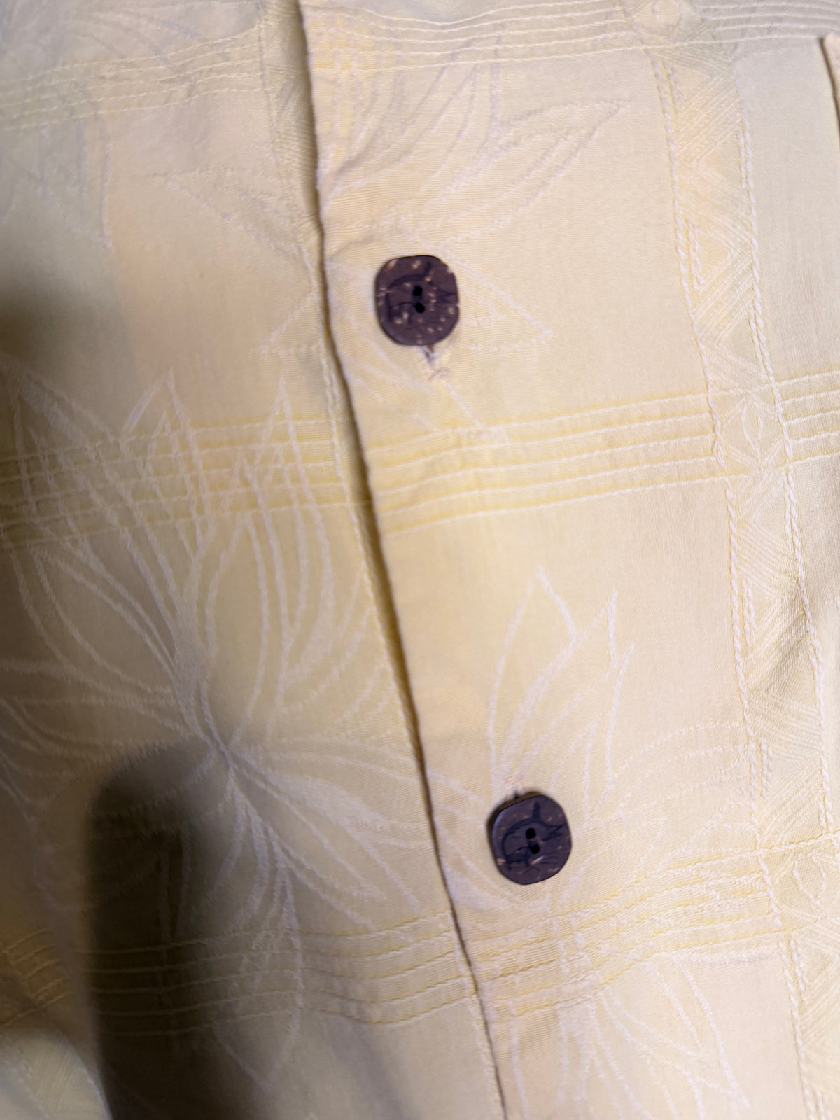 Bermuda Bay 100% Silk Hawaiian Camp Shirt Men's XL Yellow Tropical Button Up