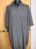 Perry Ellis Men's Geometric Button Front Shirt 100% Silk XL