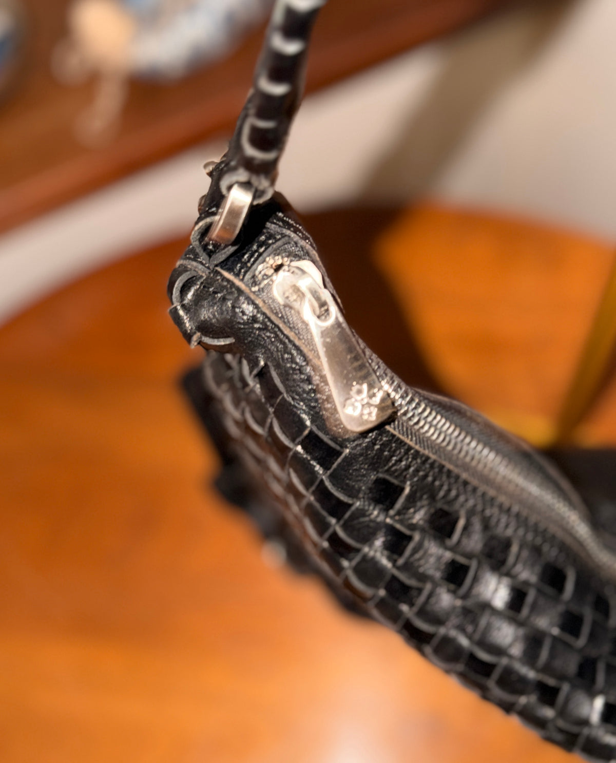 Patricia Nash Black Woven Leather Shoulder Crossbody Purse