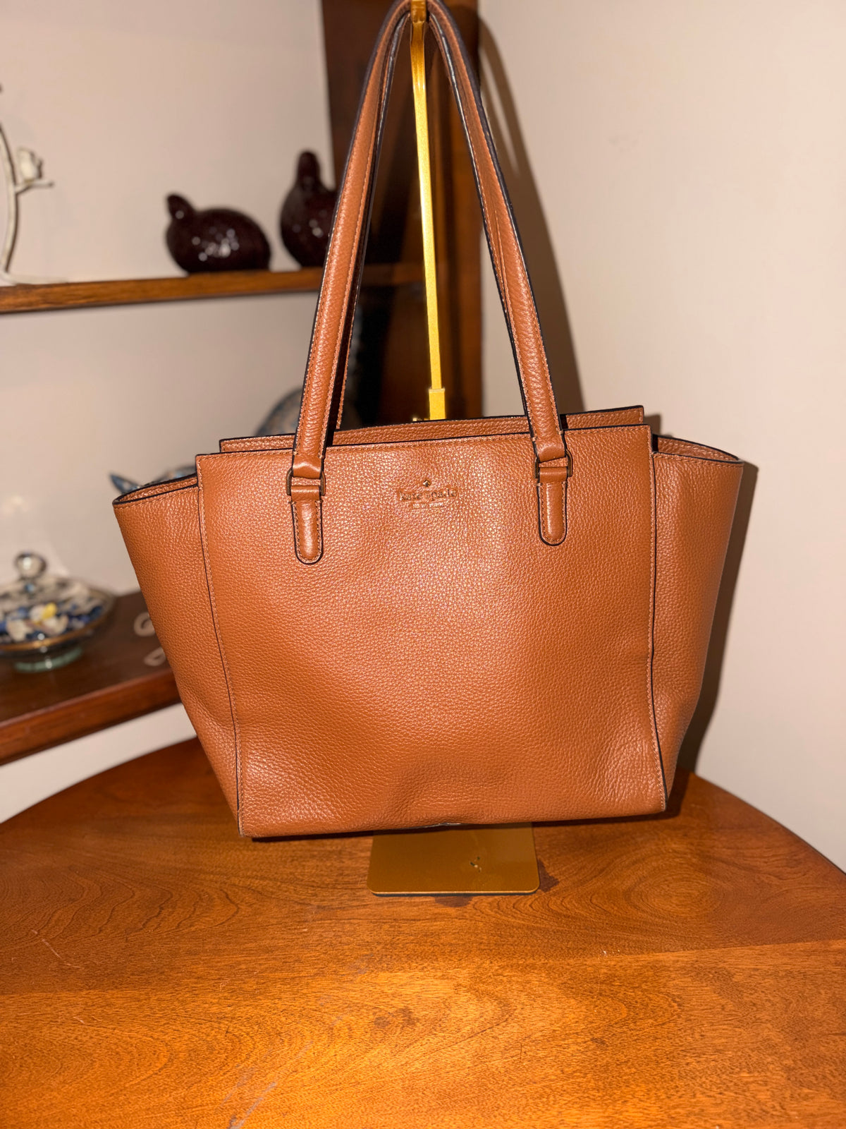 Kate Spade New York Brown Pebbled Leather Tote Bag