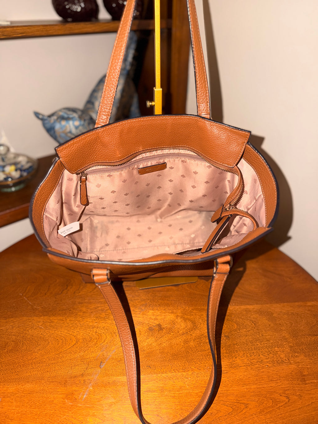 Kate Spade New York Brown Pebbled Leather Tote Bag