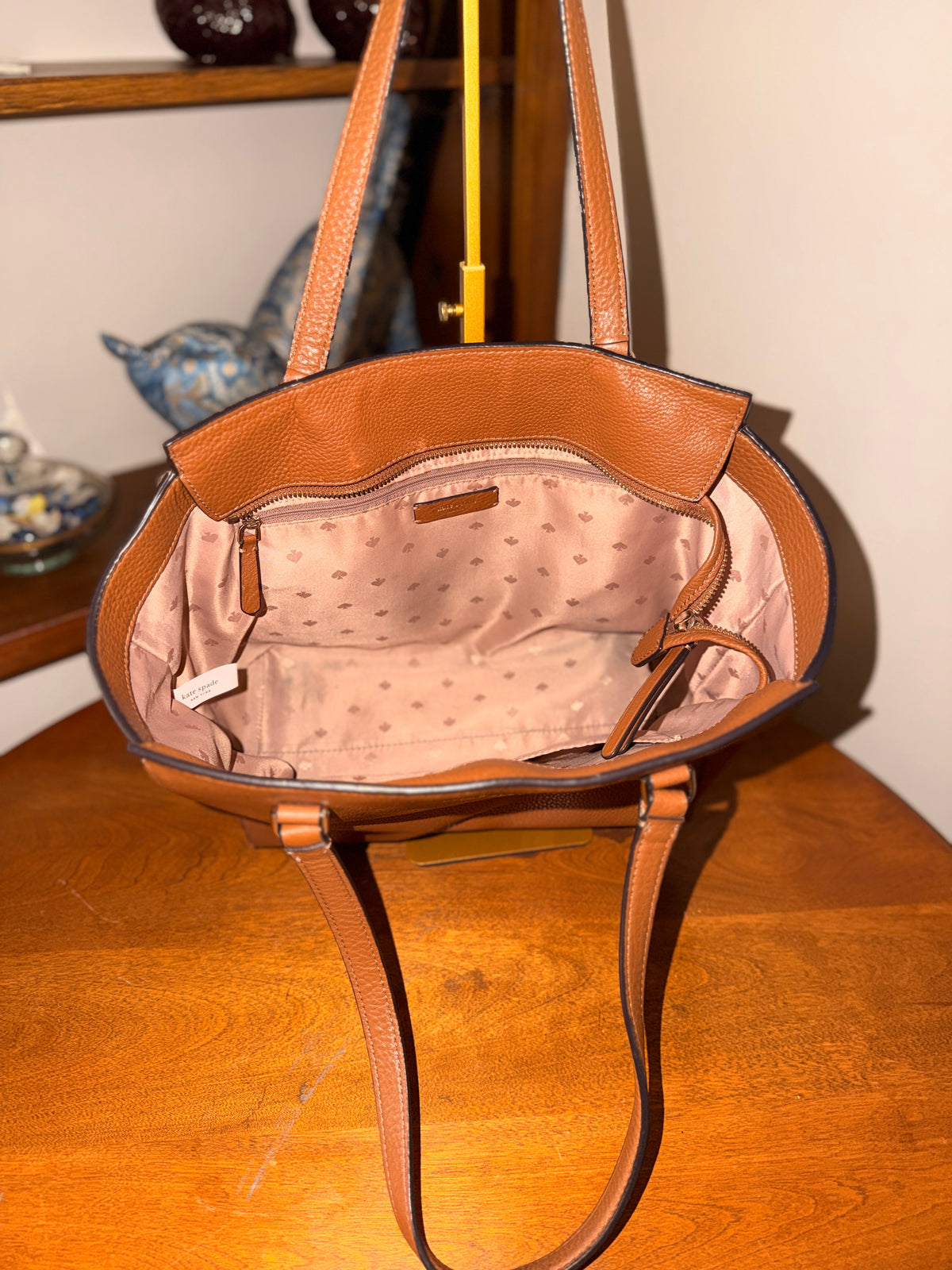 Kate Spade New York Brown Pebbled Leather Tote Bag
