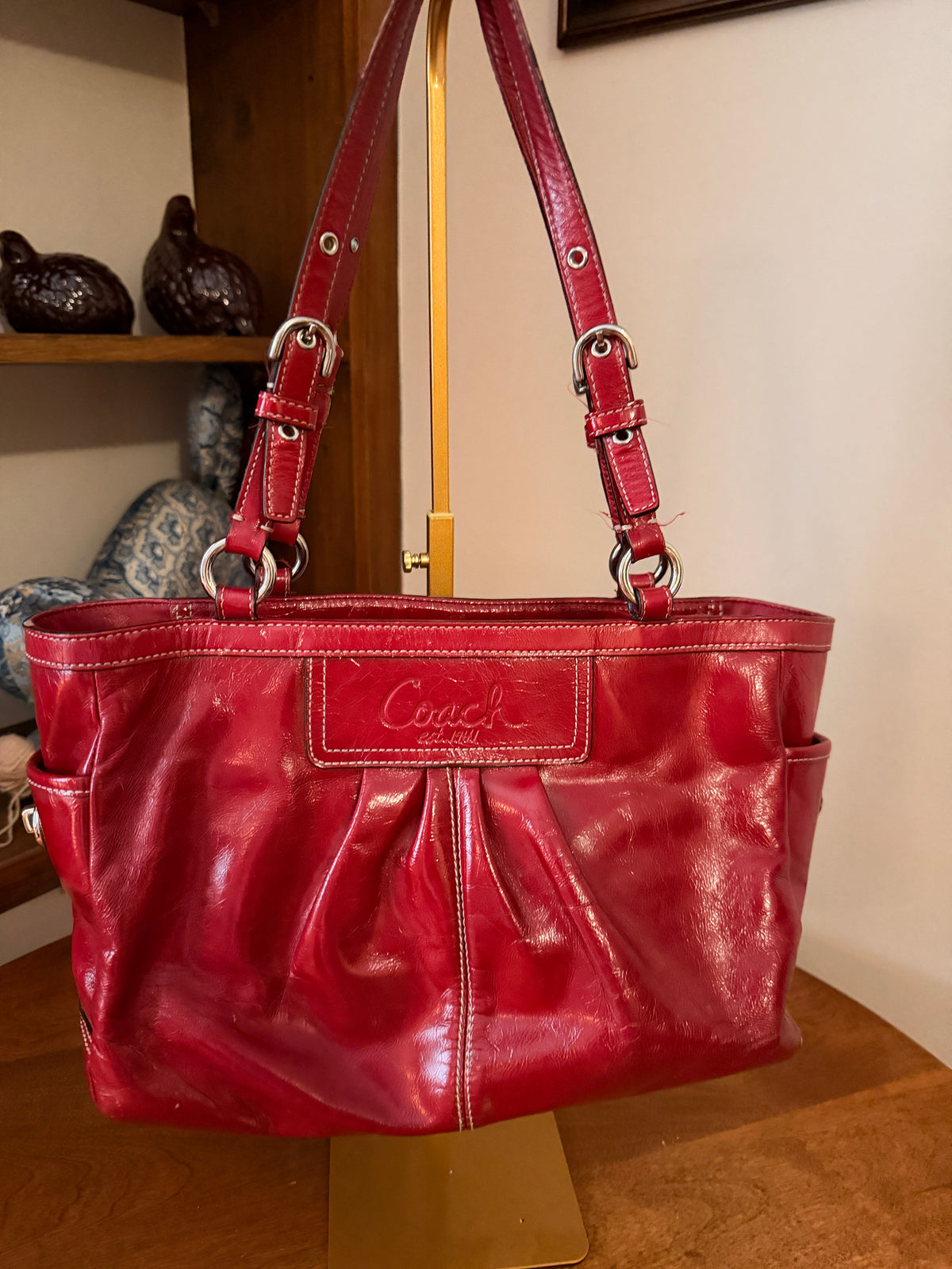 Coach Legacy Red Leather Tote Shoulder Bag
