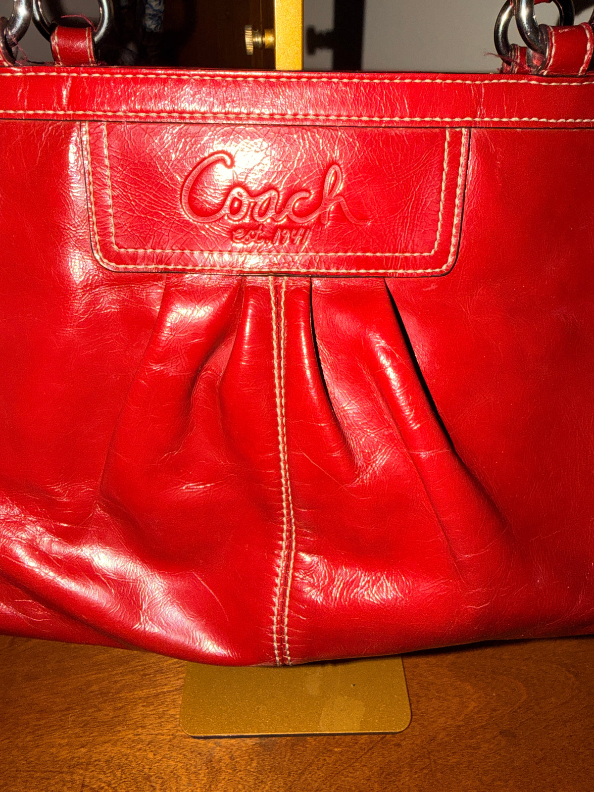 Coach Legacy Red Leather Tote Shoulder Bag