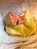 Mustard Yellow Hobo Bag Boho Purse Fabric Shoulder Bag Retro Handbag