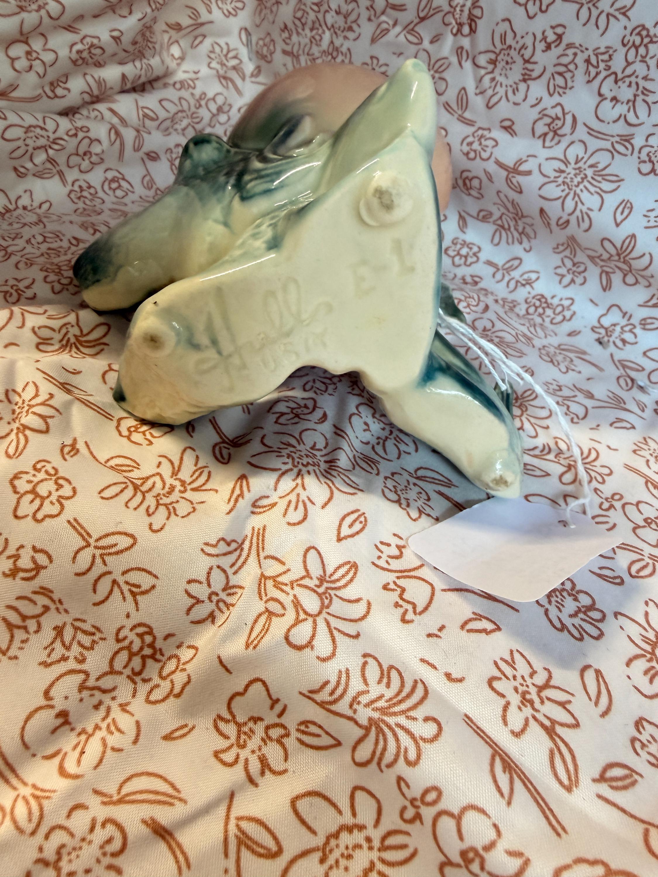 Vintage Hull Pottery Ebb Tide Double Cornucopia Planter E-11 Pink Shell Art Pottery Vase Mid Century Decor