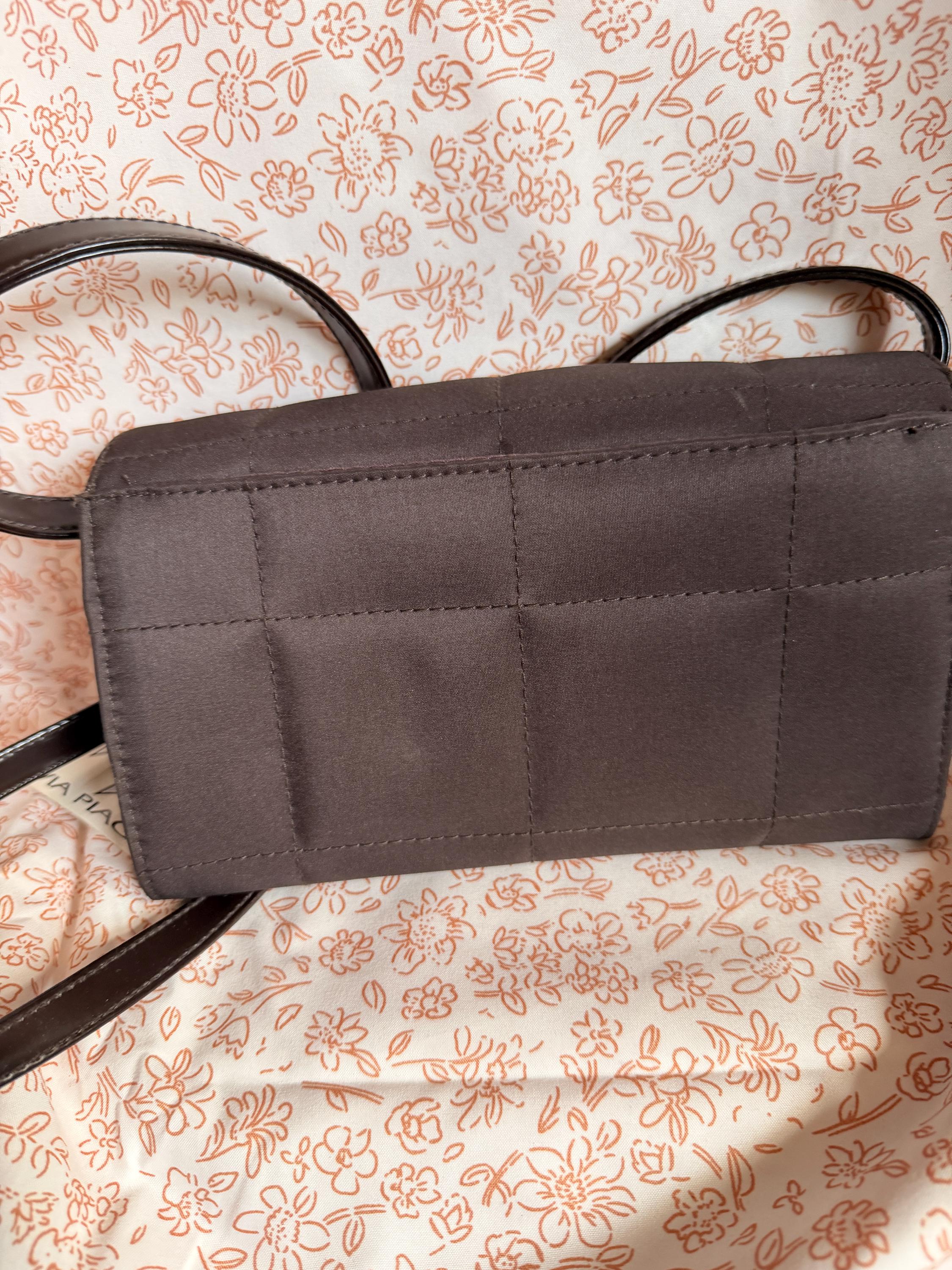 Vintage Via Piaggi Brown Patent Leather Look Clutch Shoulder Bag NWT