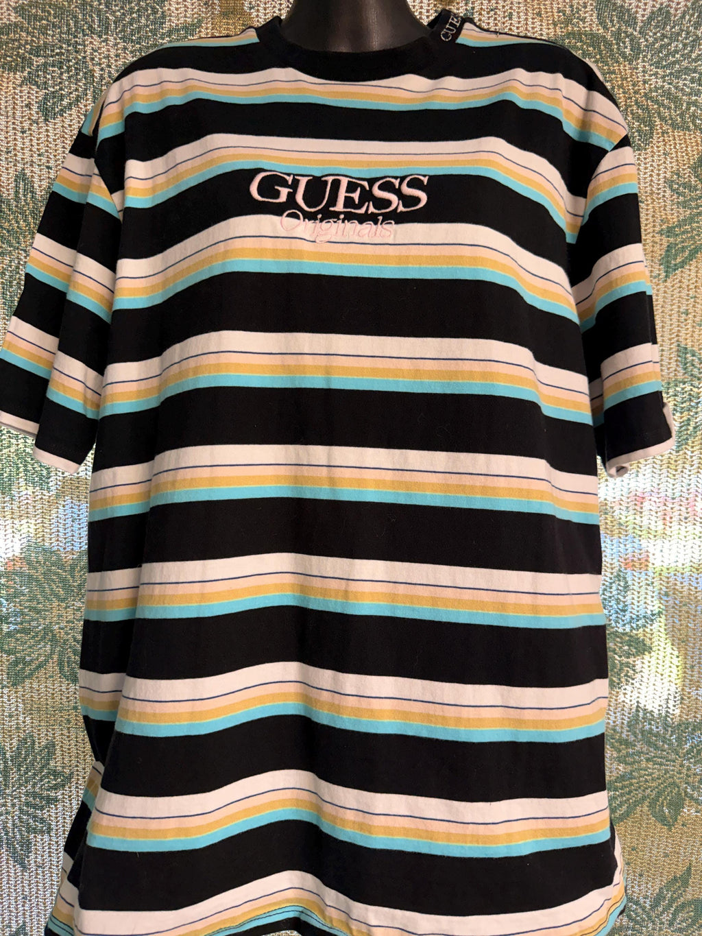 Guess Originals Striped Logo T-Shirt Size Medium