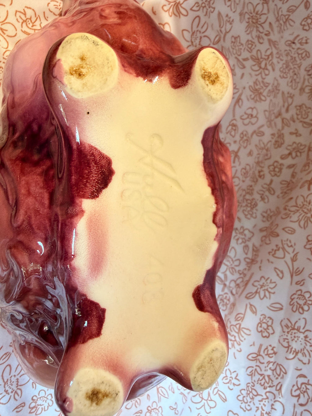 Vintage Hull Pottery Pink Fluted Console Bowl Planter #406 Roseville Style Art Pottery Centerpiece