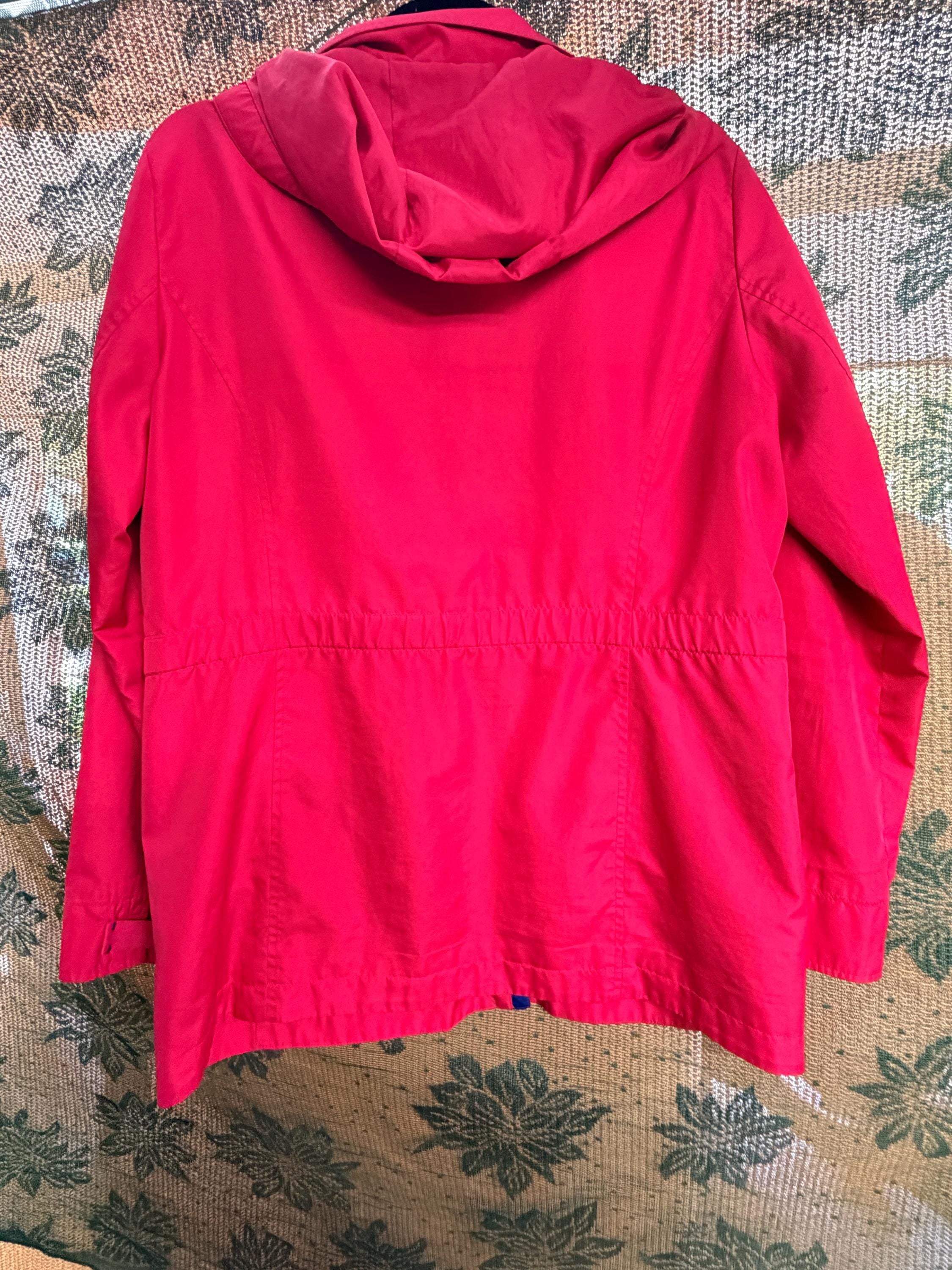 Lands' End Pink Hooded Jacket Women's Medium Lightweight Utility Rain Jacket Size 10 12