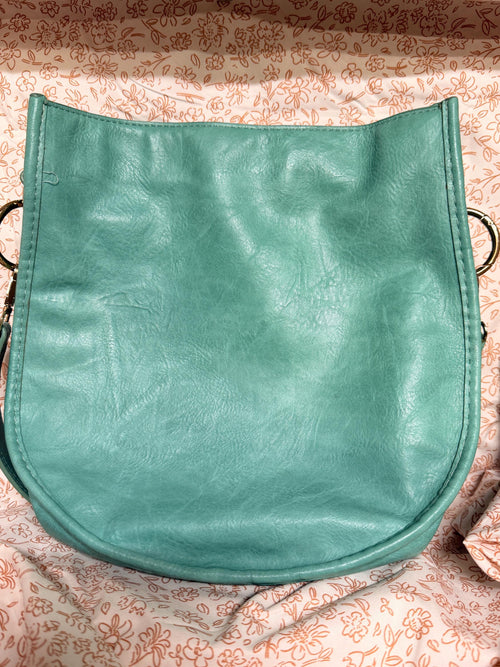 Ah Dorned Aqua Blue Vegan Leather Hobo Bag Minimalist Shoulder Purse Boho Chic Handbag