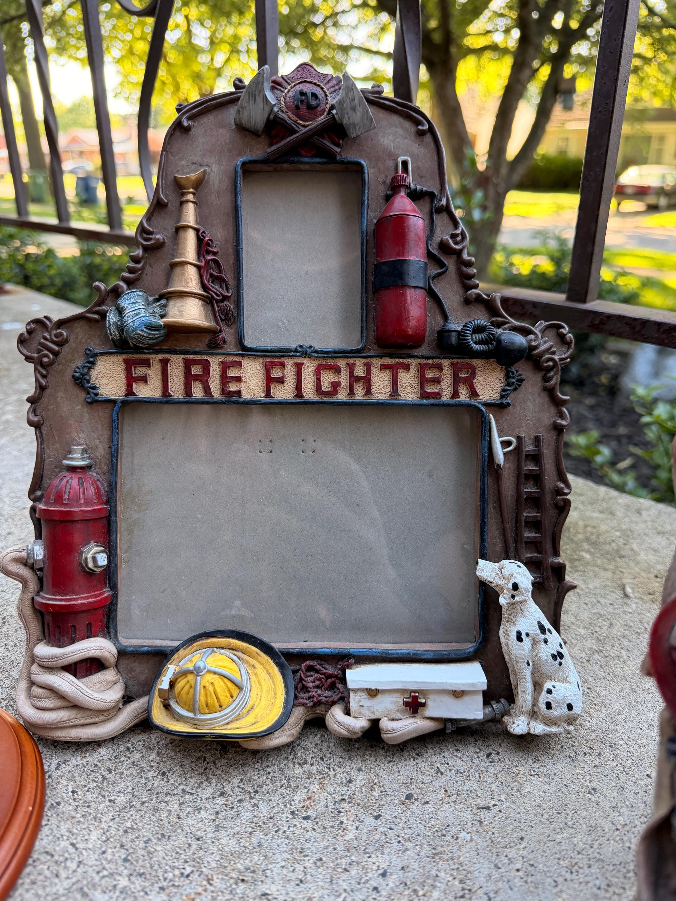Vintage Firefighter Collectible Lot | Vanmark Red Hats of Courage | Yesterday’s Child Figurines | Fireman Decor Collection | 1990s