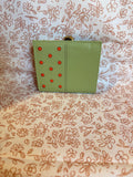 Vintage Guatemala Green Leather Wallet Kiss Lock Coin Purse