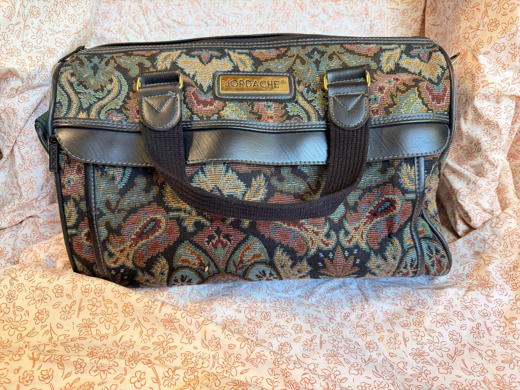 Vintage Jordache Tapestry Duffel Bag Paisley Travel Weekender Carry On
