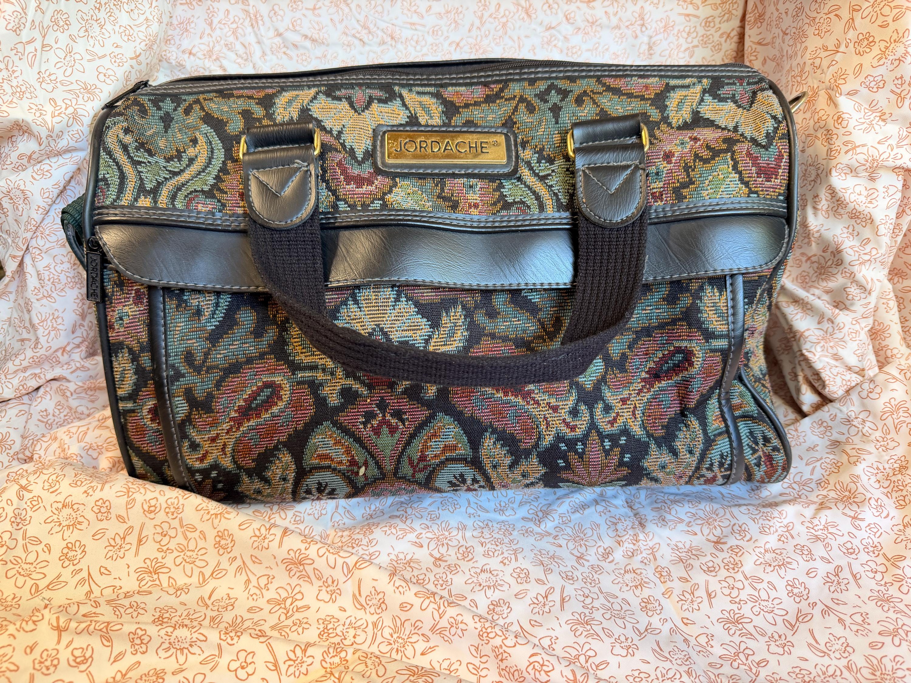 Vintage Jordache Tapestry Duffel Bag Paisley Travel Weekender Carry On